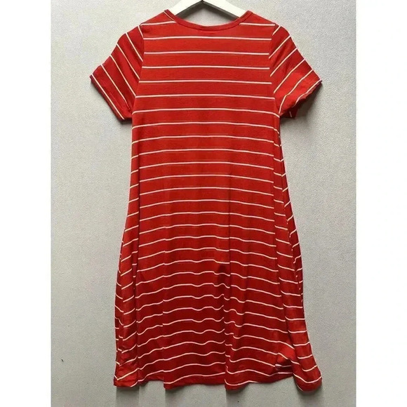 NWT LuLaRoe Size‎ XS Red And White Stripes Jessie Dress With Pockets - Picture 3 of 8